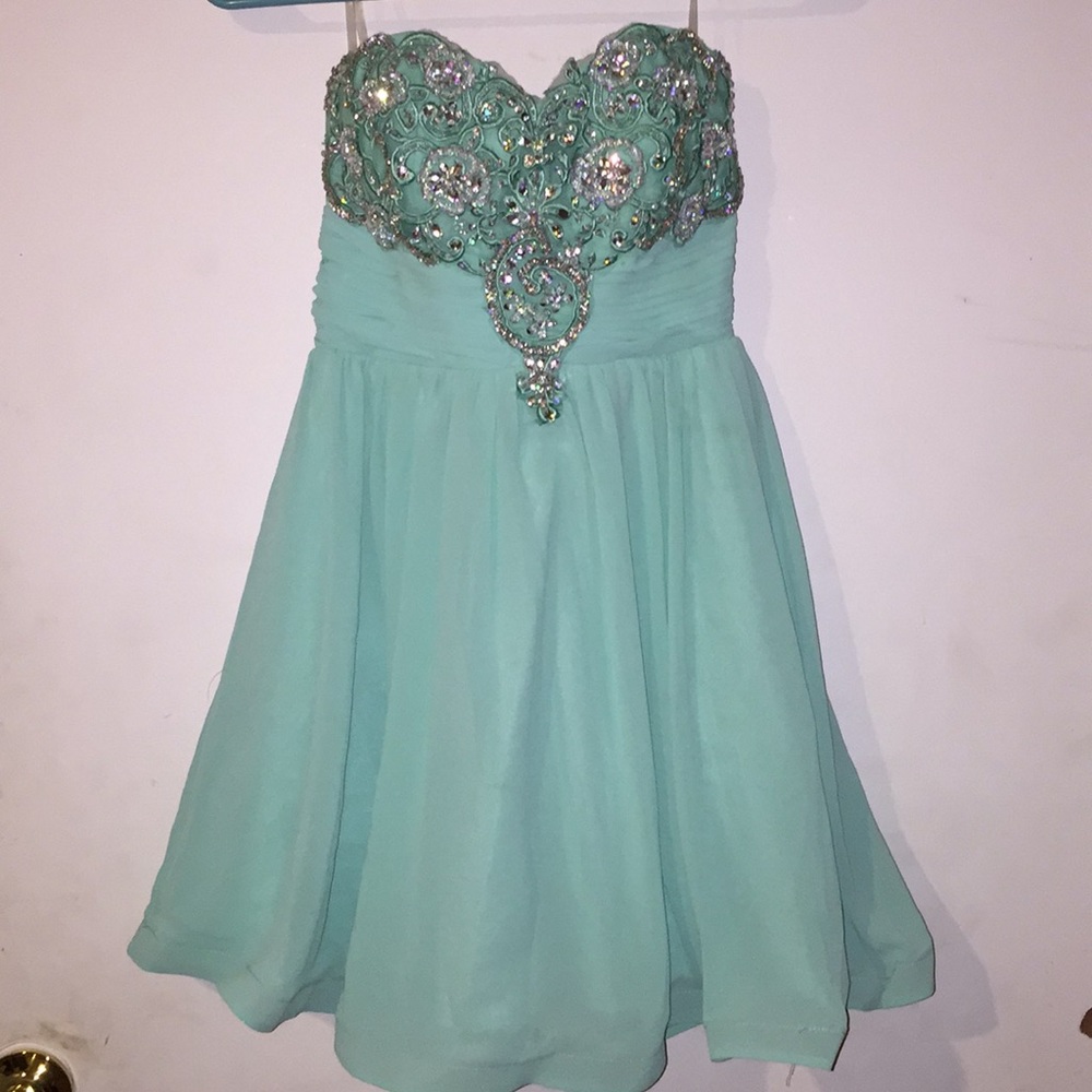 Teal - Sequin Hearts dress